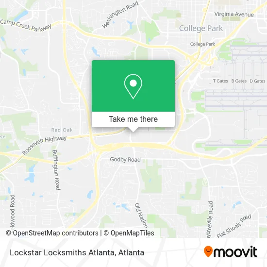 Lockstar Locksmiths Atlanta map