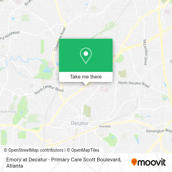 Emory at Decatur - Primary Care Scott Boulevard map