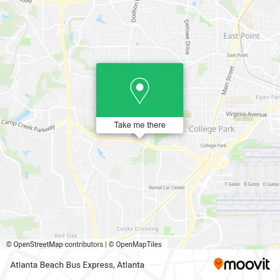 Atlanta Beach Bus Express map
