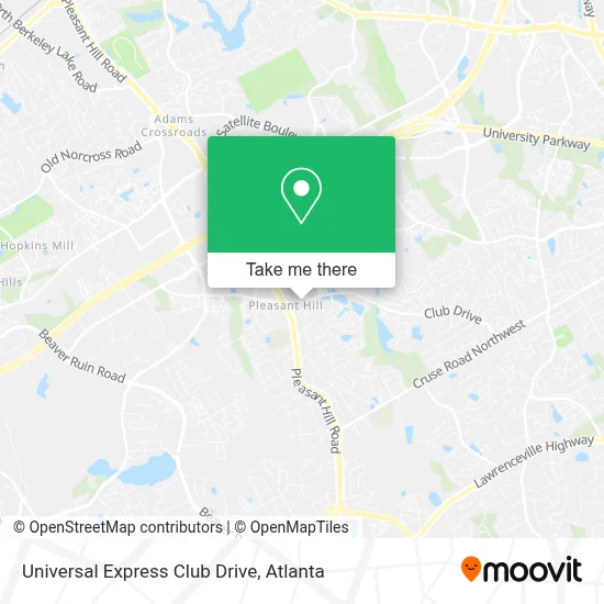 Universal Express Club Drive map