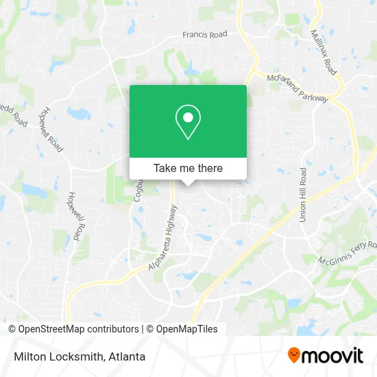 Milton Locksmith map