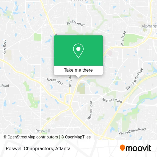 Roswell Chiropractors map