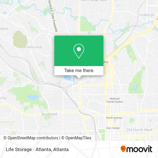 Life Storage - Atlanta map