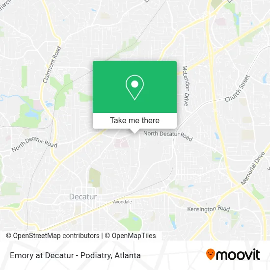 Emory at Decatur - Podiatry map