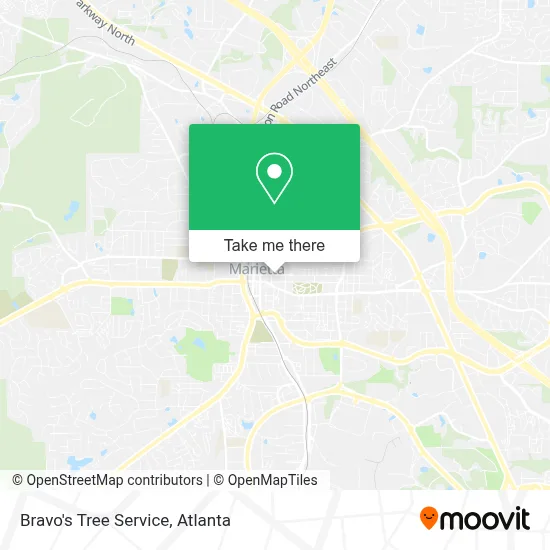 Bravo's Tree Service map