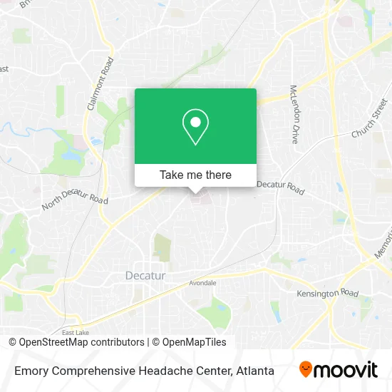 Emory Comprehensive Headache Center map