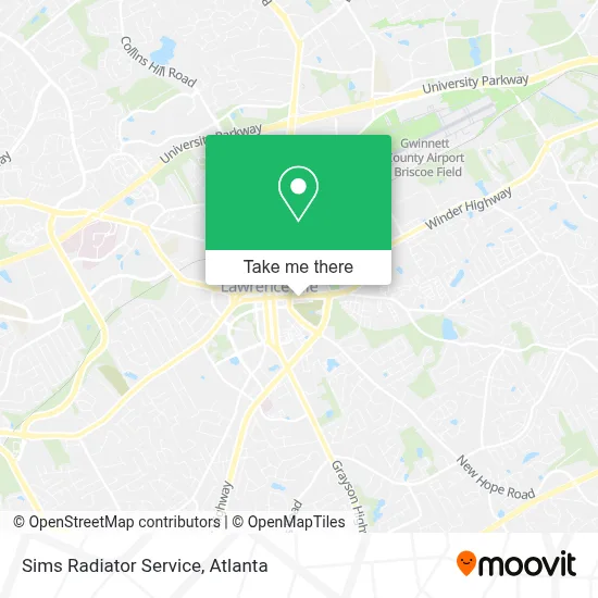 Sims Radiator Service map