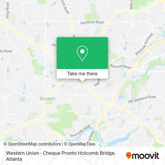 Western Union - Cheque Pronto Holcomb Bridge map