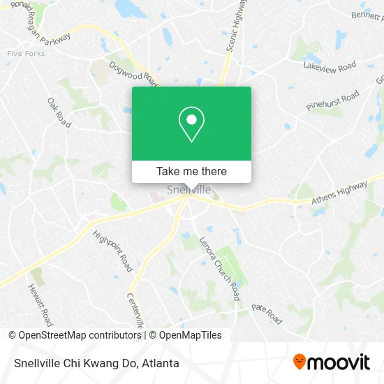 Snellville Chi Kwang Do map