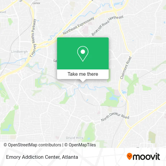 Emory Addiction Center map