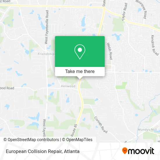 European Collision Repair map