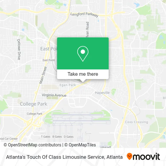 Atlanta's Touch Of Class Limousine Service map