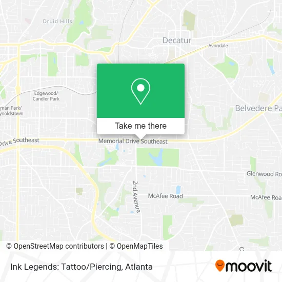 Ink Legends: Tattoo/Piercing map