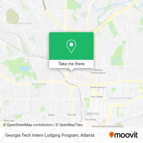 Georgia Tech Intern Lodging Program map