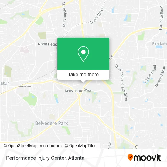 Performance Injury Center map
