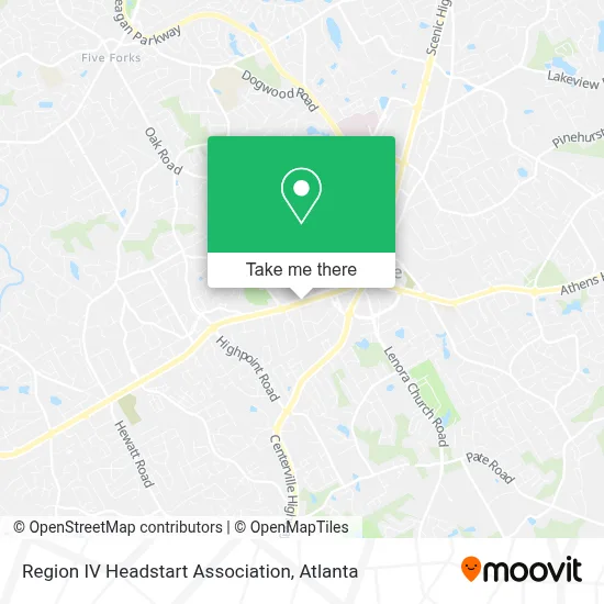 Region IV Headstart Association map