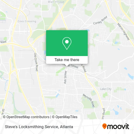 Steve's Locksmithing Service map
