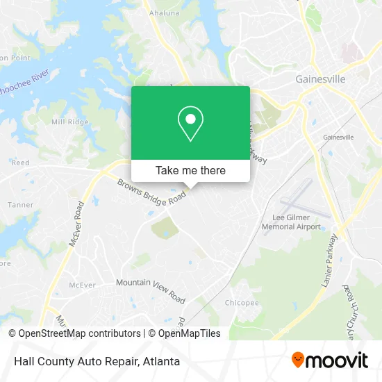 Hall County Auto Repair map