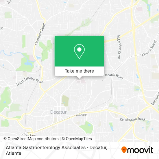 Atlanta Gastroenterology Associates - Decatur map