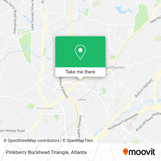 Pinkberry Buckhead Triangle map