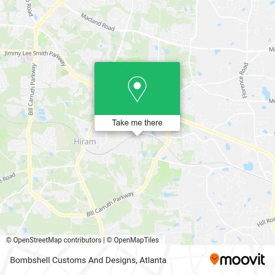Bombshell Customs And Designs map