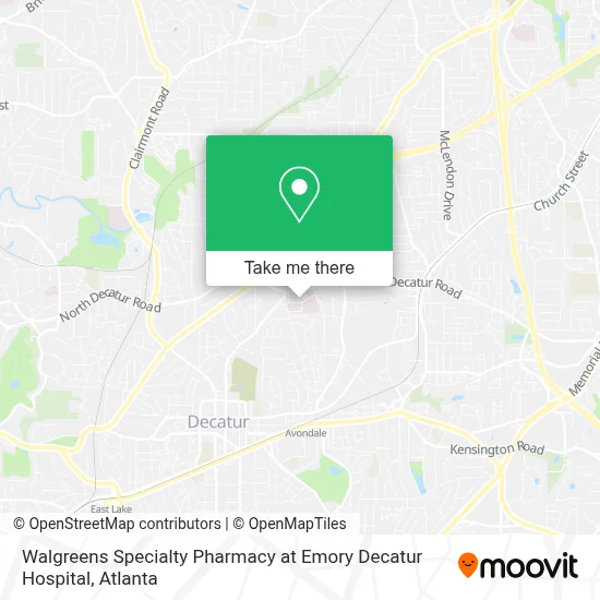 Walgreens Specialty Pharmacy at Emory Decatur Hospital map