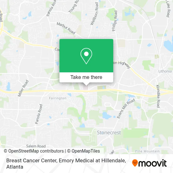 Breast Cancer Center, Emory Medical at Hillendale map