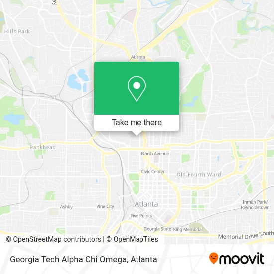 Georgia Tech Alpha Chi Omega map
