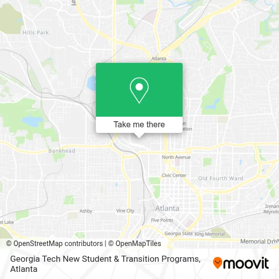 Georgia Tech New Student & Transition Programs map