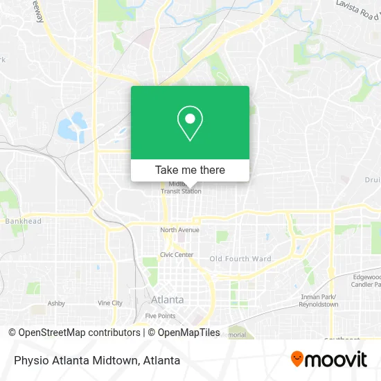 Physio Atlanta Midtown map