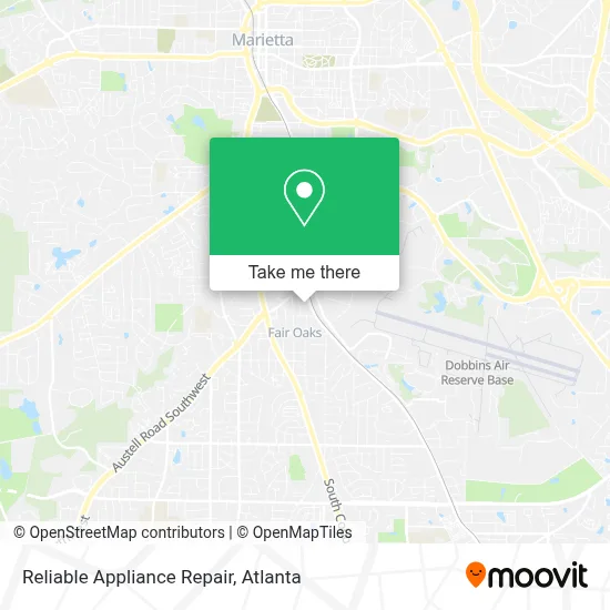 Reliable Appliance Repair map