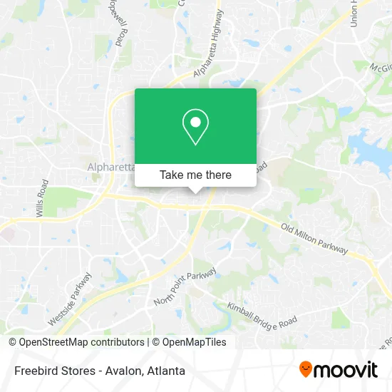 Freebird Stores - Avalon map