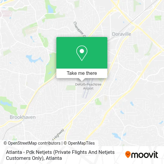 Atlanta - Pdk Netjets (Private Flights And Netjets Customers Only) map