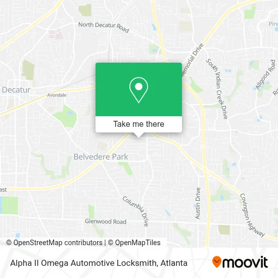 Alpha II Omega Automotive Locksmith map