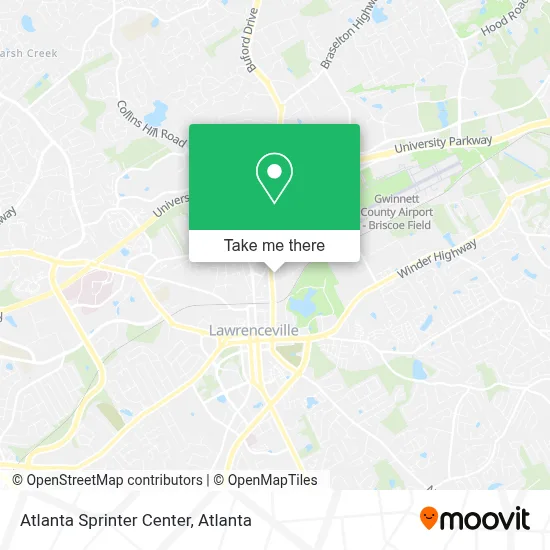 Atlanta Sprinter Center map