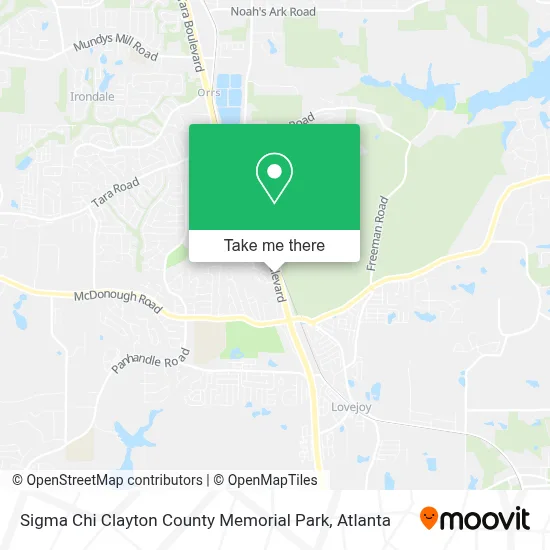 Sigma Chi Clayton County Memorial Park map