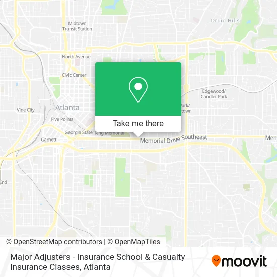 Major Adjusters - Insurance School & Casualty Insurance Classes map