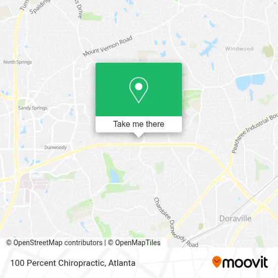 100 Percent Chiropractic map