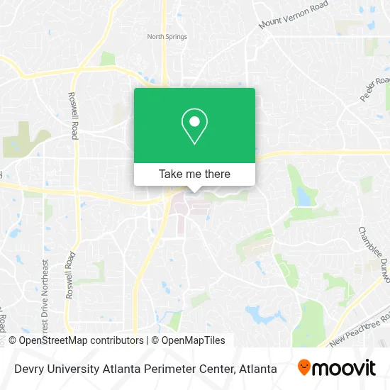 Devry University Atlanta Perimeter Center map