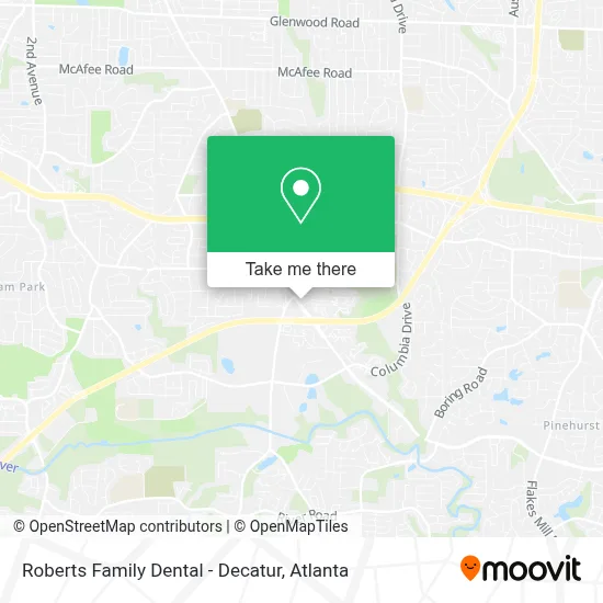 Roberts Family Dental - Decatur map