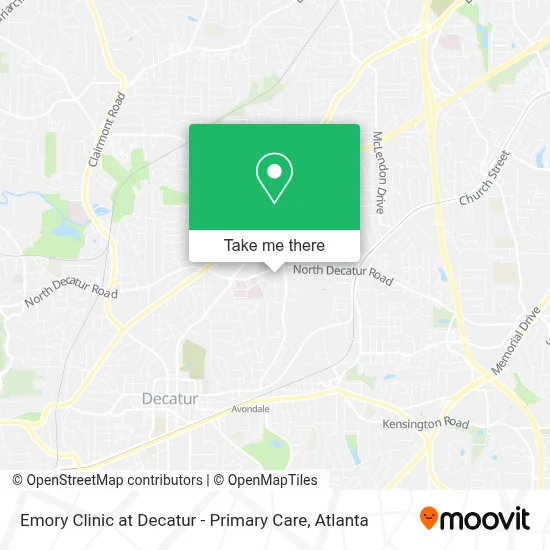 Emory Clinic at Decatur - Primary Care map