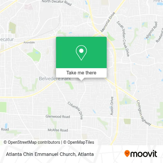 Atlanta Chin Emmanuel Church map