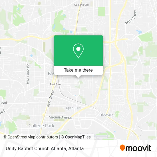 Unity Baptist Church Atlanta map