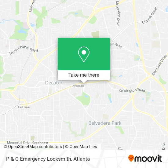 P & G Emergency Locksmith map