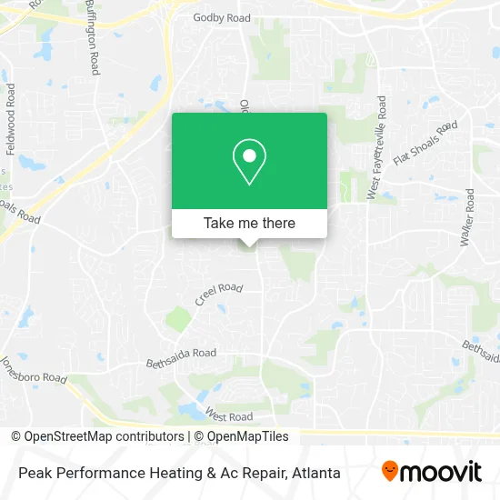 Peak Performance Heating & Ac Repair map