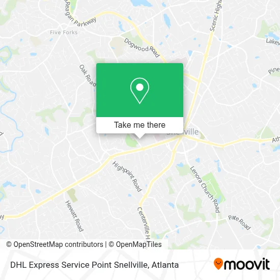 DHL Express Service Point Snellville map