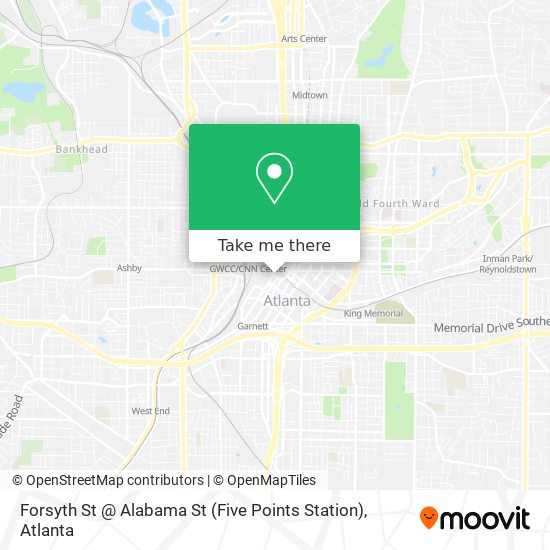 Mapa de Forsyth St @ Alabama St (Five Points Station)