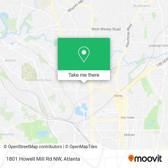 Mapa de 1801 Howell Mill Rd NW