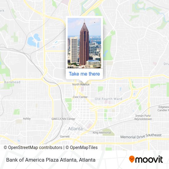 Mapa de Bank of America Plaza Atlanta
