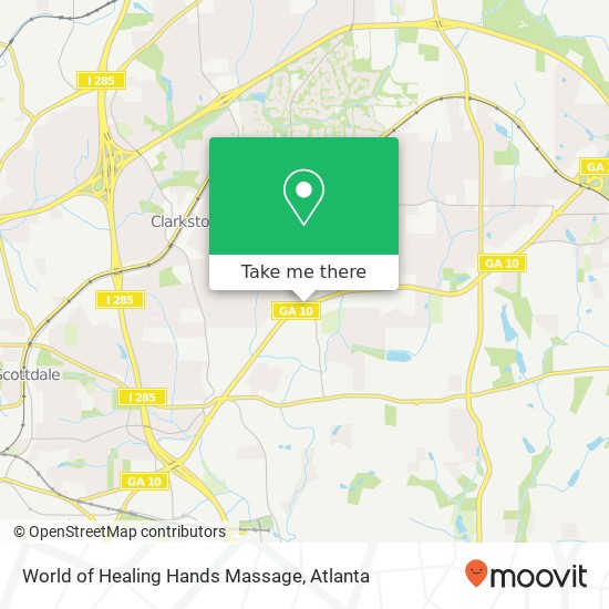 World of Healing Hands Massage map